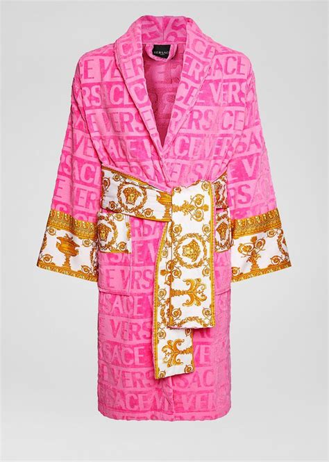 versace robe men pink|Versace dressing gown pink.